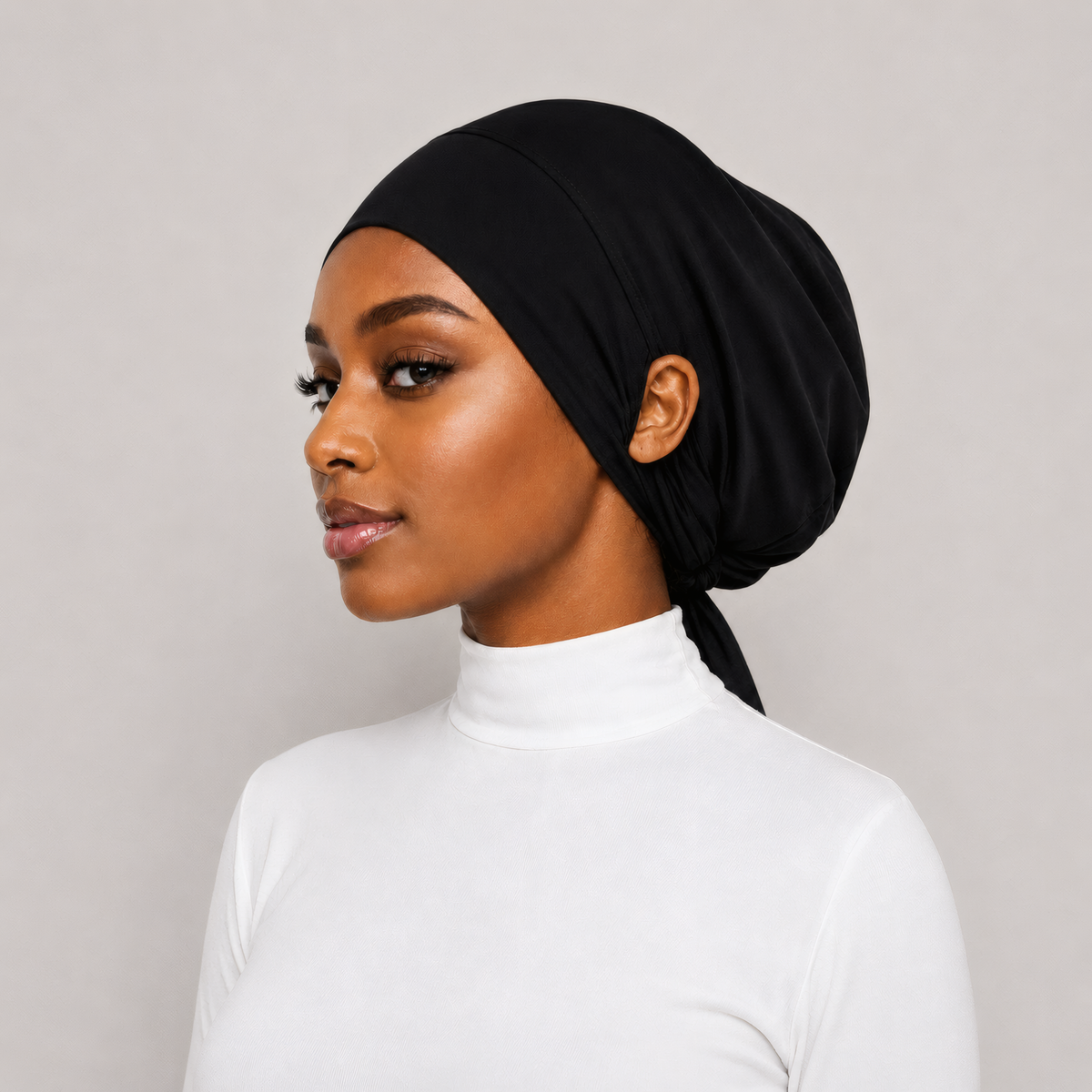 Sous-Foulard Bonnet en Jersey de Bambou–avec sorties aux Oreilles
